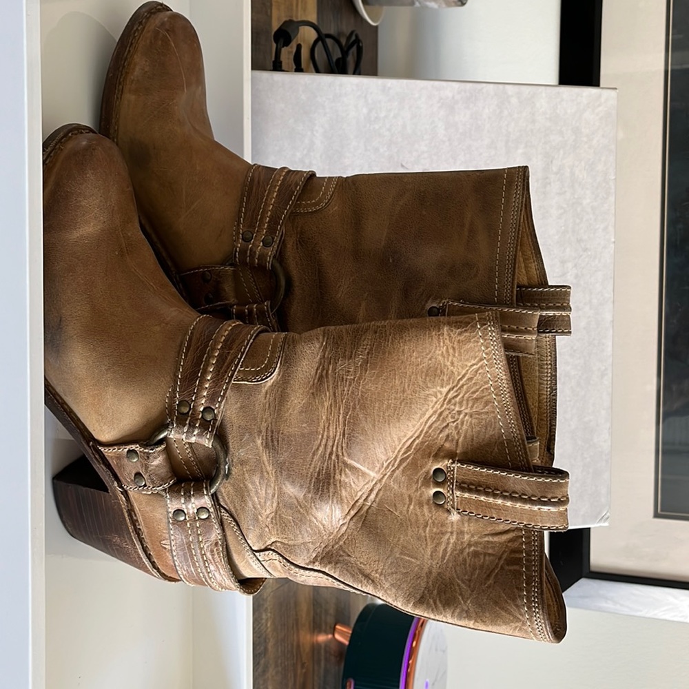 FRYE CARMEN HARNESS BOOTS
